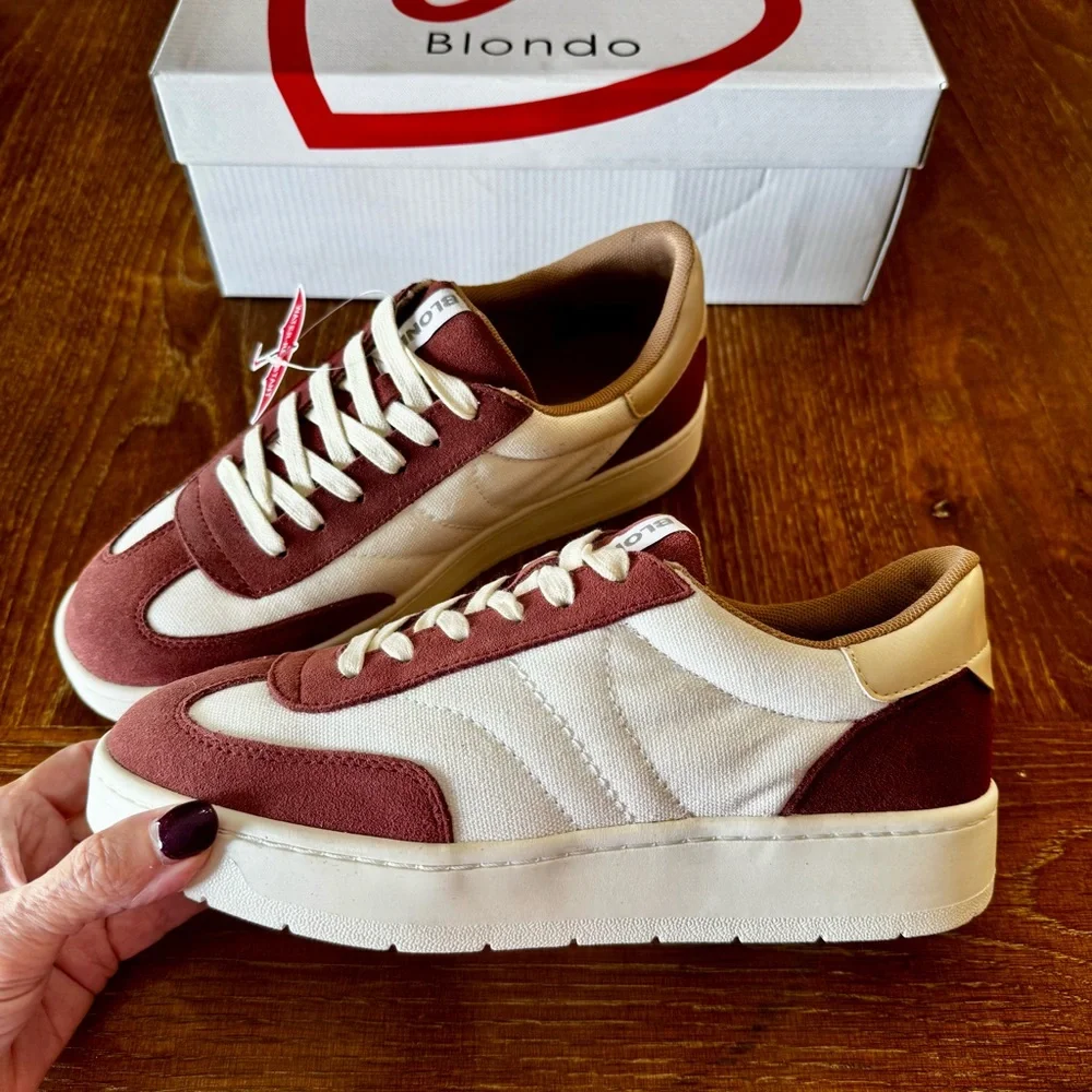 NIB rusty red Blondo Kamari lace up sneakers 8M - Picture 5 of 14